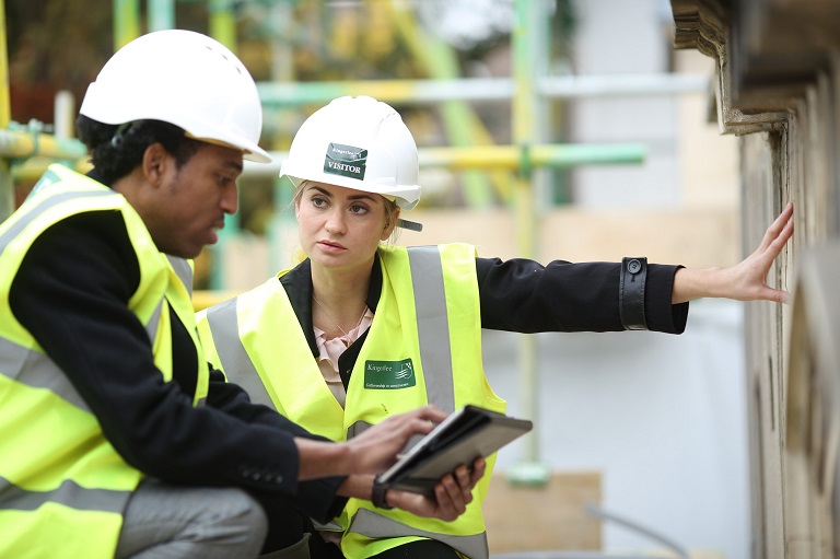 construction talking at a site