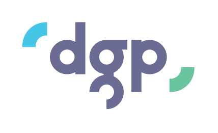 DGP written on light grey background 